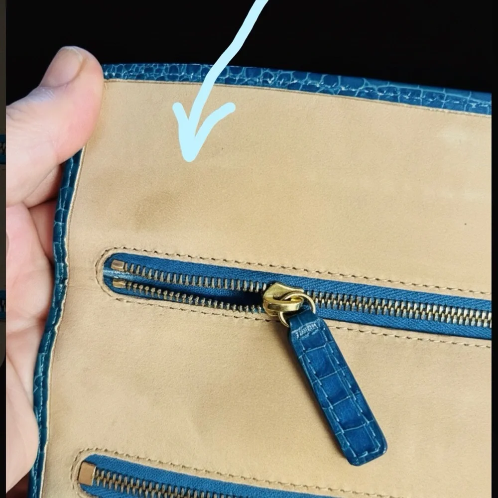 Smythson Turquoise Croc Embossed Jewelry Roll Travel Pouch Case Folio Clutch - Picture 8 of 10